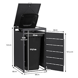 ML-Design Abri pour poubelles Habillage pour poubelles 240L Abri pour poubelles 68x80x120