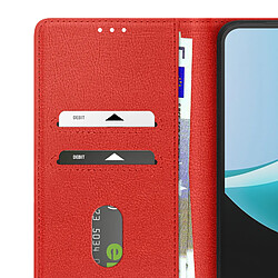 Avizar Étui Portefeuille pour Redmi 15C Série Chesterfield avec Fonction Support Rouge pas cher
