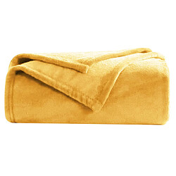 Inny Couverture pour Canapé et Lit en Tissu 150x200cm Confortable Chaleureux Jaune