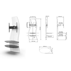 Acheter Meliconi - Meuble TV avec support intégré - GHOST DESIGN 2500 Blanc Mat - TV de 32 à 70'' - VESA 200/400 - Etagères verre trempé