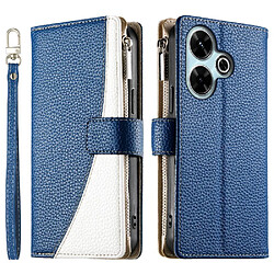 Acheter Flip Étui Pour Xiaomi Redmi Note 13R 5G Fentes pour cartes Étui en cuir Élégant Portefeuille GANGXUN Bleu