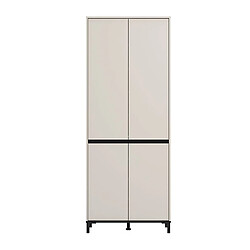 Pegane Armoire de rangement multi usage couleur blanc - Longueur 80 x profondeur 40 x hauteur 205.5 cm