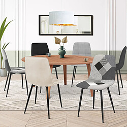 Idmarket 6 CHAISES MILA MIX PATCHWORK