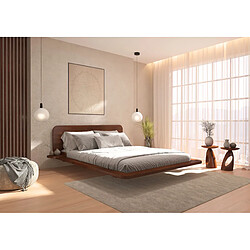 Acheter Visby Lit flottant en hêtre massif JAPANDIC / 160x200 cm, couleur noyer