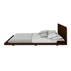 Avis Visby Lit flottant en hêtre massif JAPANDIC / 160x200 cm, couleur palissandre