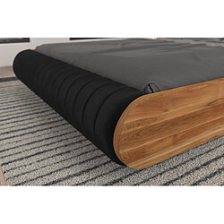 Visby Lit flottant en chêne massif HARALD / 160x200 cm, couleur naturelle, tête de lit Trinity 16 pas cher