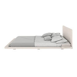 Avis Visby Lit flottant en hêtre massif JAPANDIC / 140x200 cm, couleur blanche