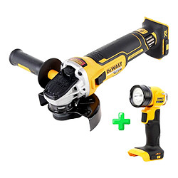 DeWalt DCG 405 N Meuleuse d'angle sans fil 18V 125mm Brushless Solo + DeWalt DCL 040 18V XR Lampe sans fil Li-Ion