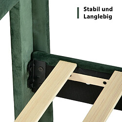 DZMDIP Lit 90 x 200 en tissu velours vert foncé, Lit simple avec sommier à lattes et tête de lit design moderne pas cher