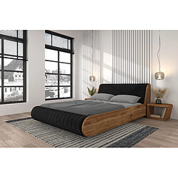 Avis Visby Lit flottant en chêne massif HARALD / 160x200 cm, couleur naturelle, tête de lit Trinity 16
