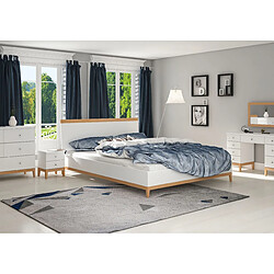 Acheter Lit en bois avec coffre VISBY LIVIA HIGH BC (coffre à linge de lit) 140X200 cm
