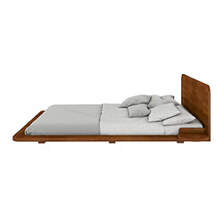 Avis Visby Lit flottant en hêtre massif JAPANDIC / 160x200 cm, couleur noyer