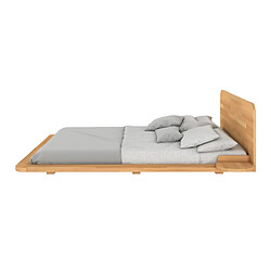 Avis Visby Lit flottant en hêtre massif JAPANDIC / 140x200 cm, couleur naturelle
