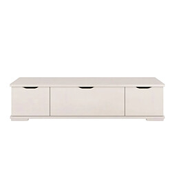 Visby Meuble TV en bois - Blanc Meuble TV en bois - style scandinave - 2 tiroirs - 2 rangements ouverts
