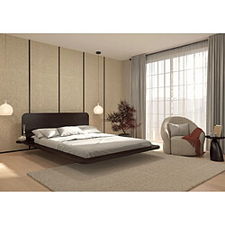 Acheter Visby Lit flottant en hêtre massif JAPANDIC / 160x200 cm, couleur palissandre
