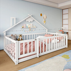 Avis OKWISH Lit enfant 90x190 cm Lit pin MDF avec barrières - Blanc