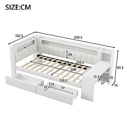 Acheter OKWISH Lit gigogne 90x200 cm Lit bureau - Blanc