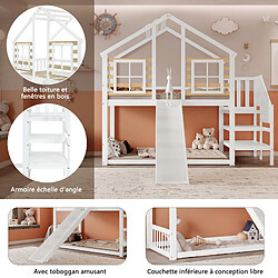 Avis OKWISH Lit superposé 90x200 cm Lit modulable - Blanc