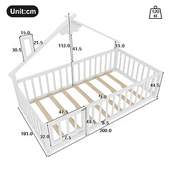 Acheter OKWISH Lit enfant 90x190 cm Lit pin MDF avec barrières - Blanc