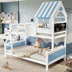 OKWISH Lit superposé 120x200 cm - Lit avec rangement - Blanc