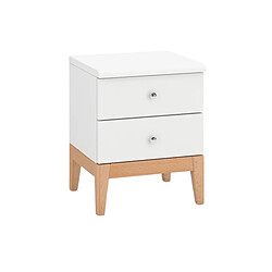Visby Table de chevet murale 2 tiroirs - Blanc