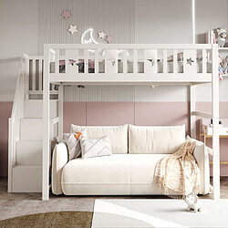 Avis OKWISH Lit mezzanine 140x200 cm Lit sécurisé - Blanc