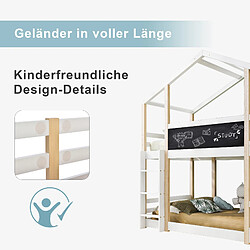 Avis OKWISH Lit superposé 90x200 cm - - Lit cabane avec échelle - Blanc