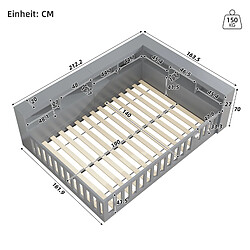 Acheter OKWISH Lit bébé 140x190 cm Lit double et rangement - Gris