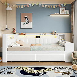 Avis OKWISH Lit gigogne 90x200 cm Lit bureau - Blanc