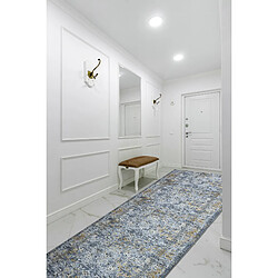 Avis RUGSX TAPIS DE COULOIR antidérapant LOTUS NOMAD 29671 Ornement gris lavable 80cm 80x780 cm