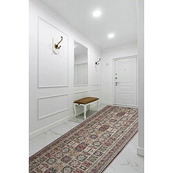 Avis RUGSX TAPIS DE COULOIR antidérapant LOTUS CASSETTES 39980 Oriental beige rouge lavable 60cm 60x900 cm