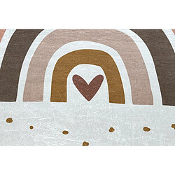 Acheter RUGSX Tapis lavable BAMBINO 46960 Arc-en-ciel, points pour les enfants antidérapant - blanc marron 200x290 cm