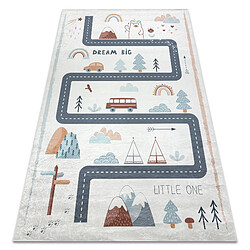 RUGSX Tapis lavable BAMBINO 46980 Forêt, rues pour les enfants antidérapant - blanc vert 160x220 cm