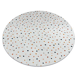 RUGSX Tapis lavable BAMBINO 47890 cercle Points pour les enfants antidérapant - blanc marron cercle 160 cm