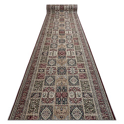 RUGSX TAPIS DE COULOIR antidérapant LOTUS CASSETTES 39980 Oriental beige rouge lavable 60cm 60x900 cm 