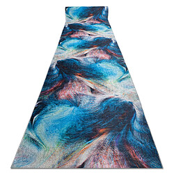 RUGSX TAPIS DE COULOIR antidérapant LOTUS COLOR 36500 Abstraction bleu rouge lavable 100cm 100x640 cm 