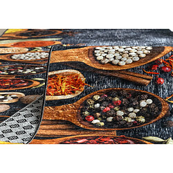 RUGSX TAPIS DE COULOIR antidérapant LOTUS KITCHEN 40580 Vaisselle, pour la cuisine gris jaune lavable 120cm 120x150 cm pas cher