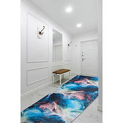 Avis RUGSX TAPIS DE COULOIR antidérapant LOTUS COLOR 36500 Abstraction bleu rouge lavable 100cm 100x640 cm