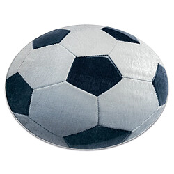 RUGSX Tapis cercle lavable BAMBINO 38540 - football pour les enfants antidérapant - noir blanc cercle 160 cm