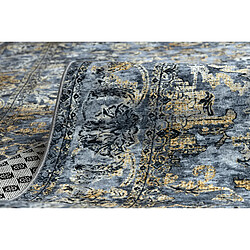RUGSX TAPIS DE COULOIR antidérapant LOTUS NOMAD 29671 Ornement gris lavable 80cm 80x780 cm pas cher