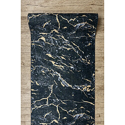 Acheter RUGSX TAPIS DE COULOIR antidérapant LOTUS GALACTIC 9523 Marbre noir L'or lavable 100cm 100x150 cm