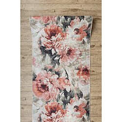 Acheter RUGSX TAPIS DE COULOIR antidérapant LOTUS BOUQUET 52900 Fleurs beige rose lavable 60cm 60x570 cm