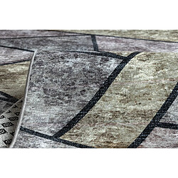 RUGSX TAPIS DE COULOIR antidérapant LOTUS MOSAIC 22010 Mosaïque gris lavable 60cm 60x490 cm pas cher