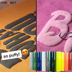 General Vinyle transfert thermique 3D 25 x 100 cm, transfert thermocollant, pour t-shirt personnalisé, facile à découper, pour machine Cricut~00250