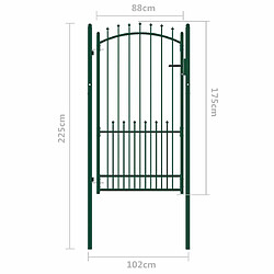 vidaXL | Porte de Clôture | Vert 100 x 175 cm Acier peint par poudre pas cher