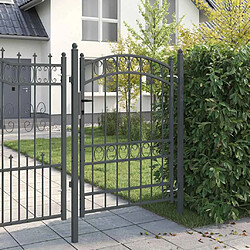 Avis vidaXL Porte de Clôture EMMEN 170 x 100 cm Acier peint par poudre Gris