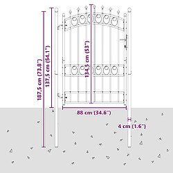 vidaXL Portail de clôture avec pointes EMMEN 170 x 100 cm pas cher