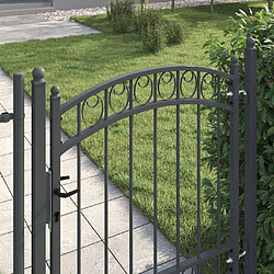 Acheter vidaXL Porte de Clôture EMMEN 125 x 100 cm Acier peint par poudre Gris