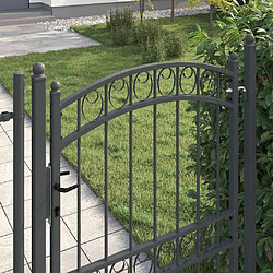 Acheter vidaXL Porte de Clôture EMMEN 170 x 100 cm Acier peint par poudre Gris