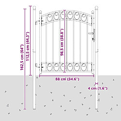 vidaXL Porte de Clôture EMMEN 125 x 100 cm Acier peint par poudre Gris pas cher